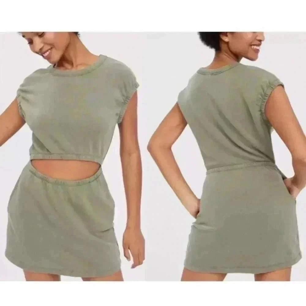 Aerie  green athletic cut out dress S